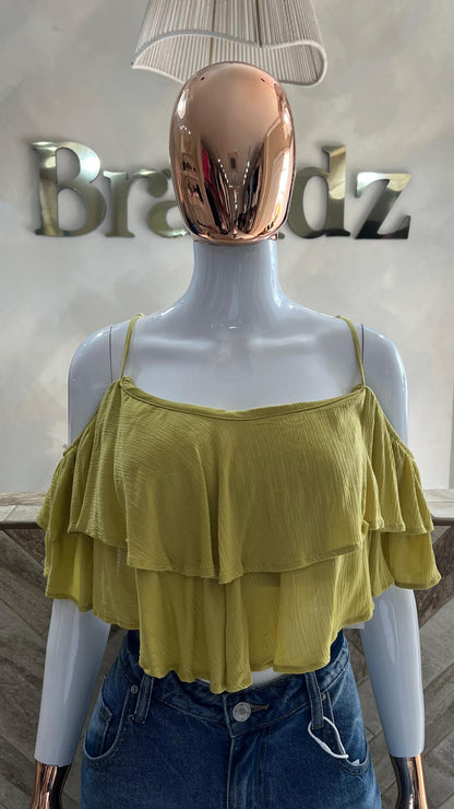 Top corto ruffle