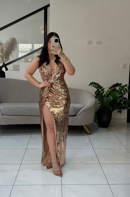 Cluster sequin dress