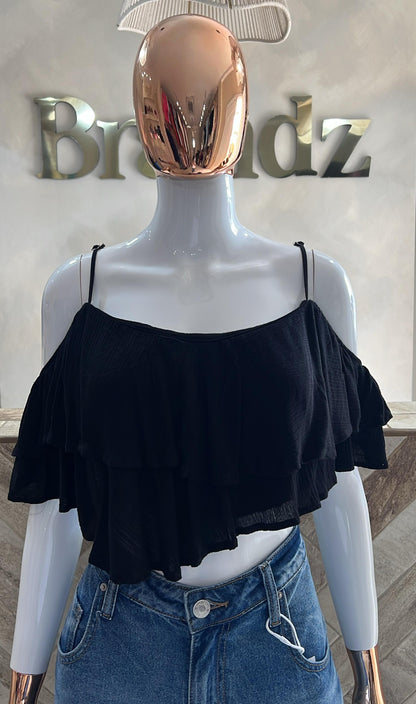 Top corto ruffle